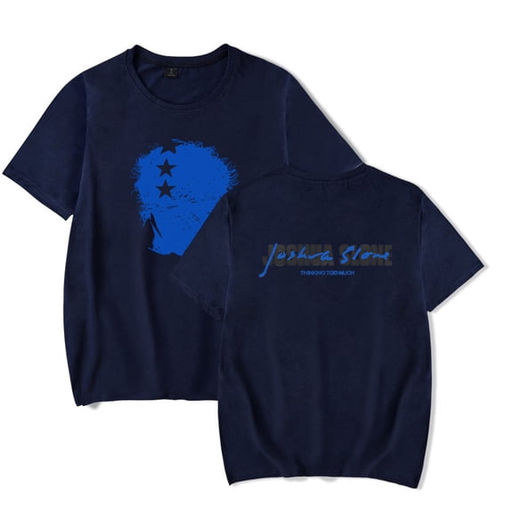Joshua Slone Thinking Too Much T-Shirt Round Neck Short Sleeved Shirt Fashion Printed Top