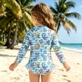 thumbnail image 5 of Girls Swimsuit Ruffle One Piece Stretch Girls Bathing Suits Size 7-8 Ruffle Ruched Girls' Swimwear Color Block Girls Swimsuit Size 6, 5 of 6