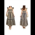 thumbnail image 3 of Robe Maxi d'Été 2025 pour Femme Sans Manches à Encolure Carrée, Dos Rayé, Smockée, Bohème, Fluide, Évasée, Longue G, 3 of 7