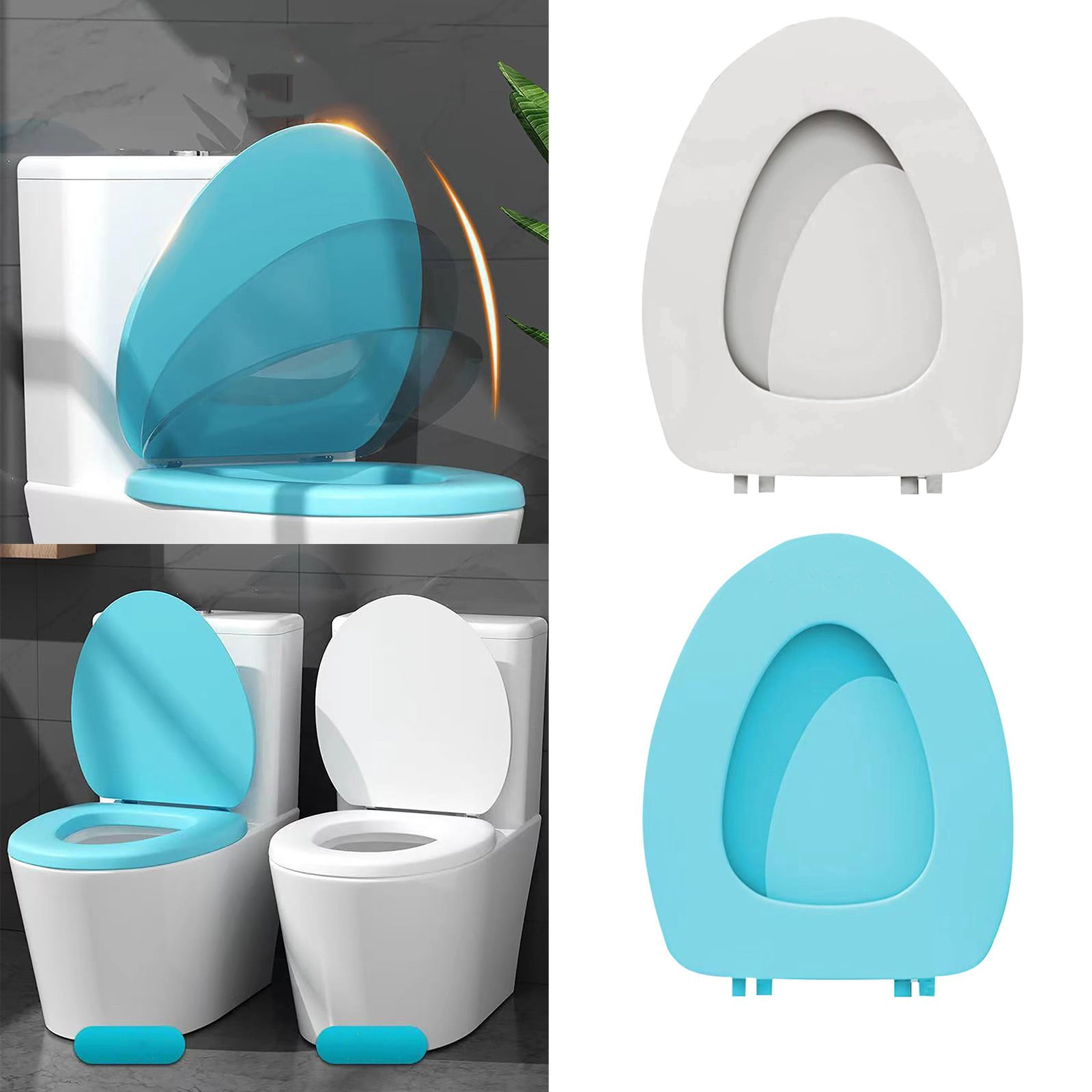 Tkrady Soft Standard Toilet Oval Seat, White - 17 Inch Soft Cover with Comfort Foam Cushioning - Fits All Standard Size Fixtures - Easy to Install