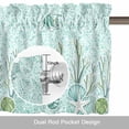 thumbnail image 6 of Summer Ocean Coral Conch Fish Valances for Windows,Kitchen Valance Rod Pocket Short Curtain, Gradient Green Geometric Valance Curtain Window Valances for Bedroom Bathroom Living Room 42x18in, 6 of 9