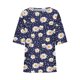 thumbnail image 3 of Blusas para las Mujeres Casual Recortado 3/4 Manga Flores Plantas Impreso Suelto Top, Mujer 3/4 Manga Tops Y Blusas, 3 of 4
