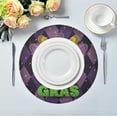 thumbnail image 4 of SKYSONIC Mardi Gras Round Placemats for Dining Table Non-Slip Heat-Resistant Polyester Table Mats Set of 1 Washable Table Mats for Kitchen Dining Table Decoration, 4 of 7