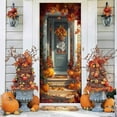 thumbnail image 7 of Fall Door Cover Thanksgiving Door Cover 35X78Inch Autumn Maple Leaves Pumpkin Door Banner for Front Door Farmhouse Harvest Festival Photo Background Decorations for Thanksgiving Holiday Party, 7 of 7