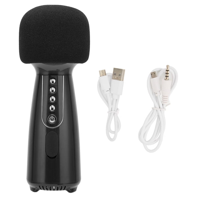 Micrófono Bluetooth L868, micrófono de mano con luz LED para fiesta en casa, entrevista en coche, discurso negro