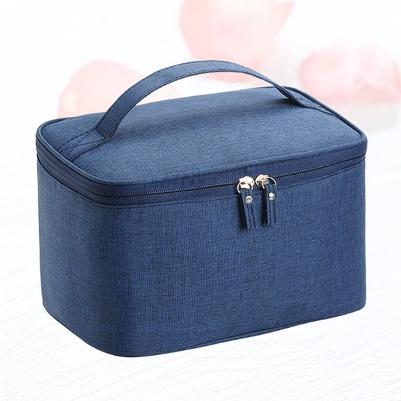 CATIEBYE Travel Makeup Bags Cosmetic Bag Waterproof Blue 1Pack for Women on Vacation