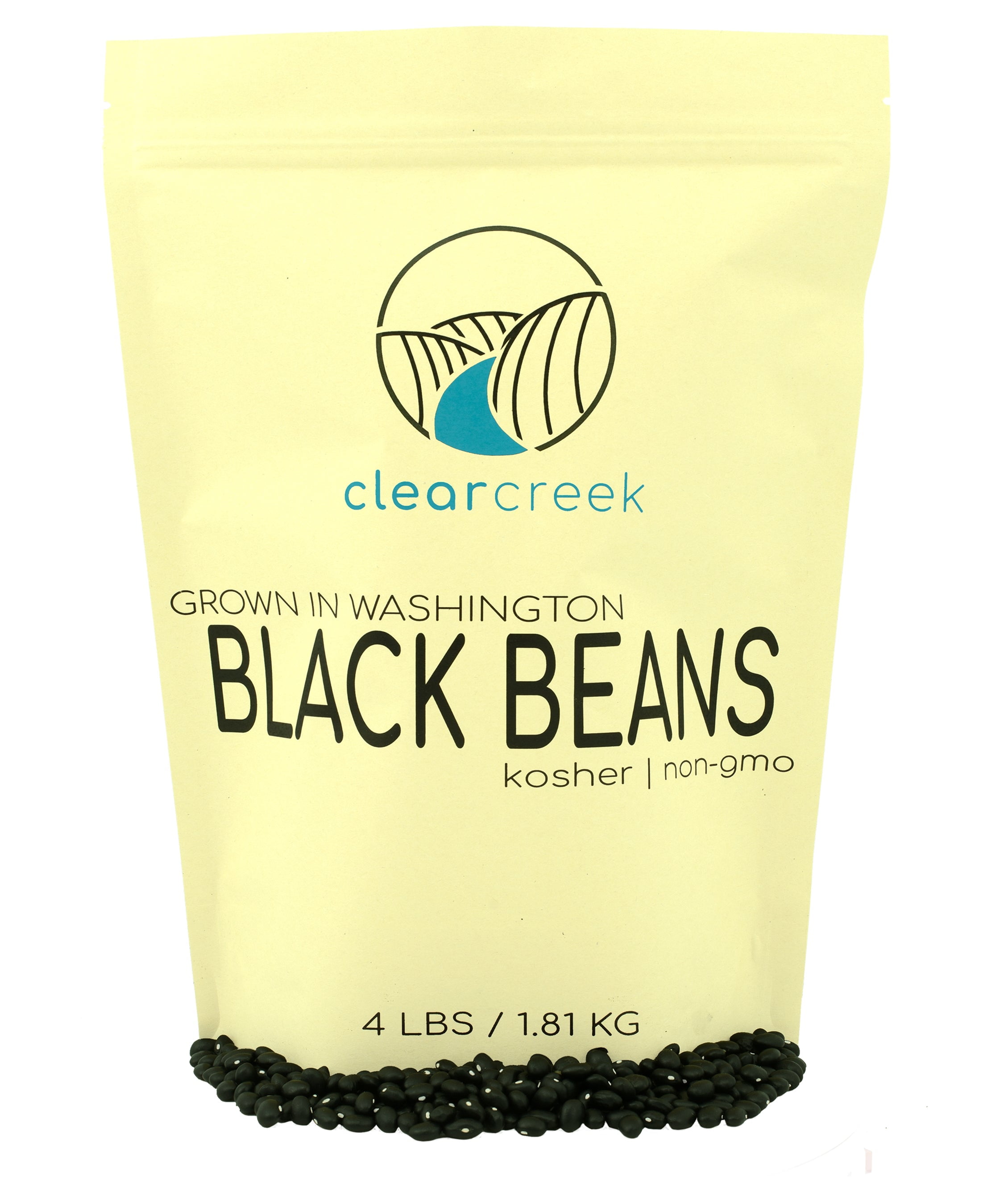 Black Beans | Dried | 4 lb Kraft Bag | Non-GMO | Clear Creek