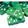 thumbnail image 3 of Marion & Co. Domino Double Six Green Marbleized Jumbo Tournament Size with Spinners inElegant Black Velvet Bag, 3 of 3