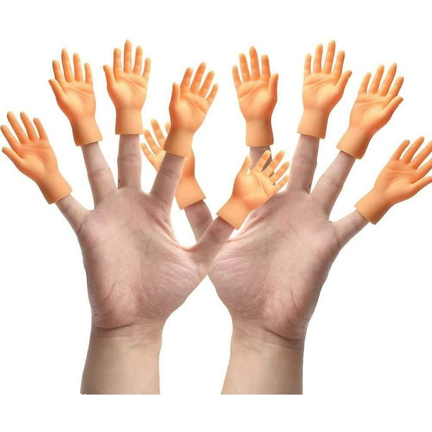 Tiny Hands Left & Right Hand Soft Touch Pvc Plastic Hands Mini Finger  Puppets Small Hands Model Toys For Parties Music Festivals Bar Nights Orange