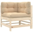L-Shaped Corner Sofa with Soft Cushions, Durable Solid Pine Frame
