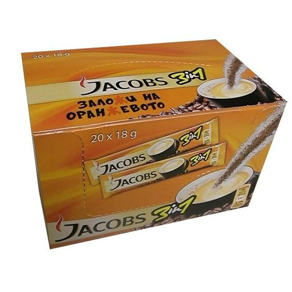 Jacobs 3 in 1 Instant Coffee Packs, CASE (20x18g)