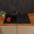 thumbnail image 2 of Alfi Brand Ab3418Dbdi-Bla Black 33"" Granite Composite Workstation Step Rim Double Bowl Drop In Sink With Accessories, 2 of 9
