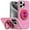 1, variant on For iP15 Pro Max Metal Diamond CD Pattern Design Matte Finished Hybrid with Rotational Ring [Car Mount Friendly] Case - Cats
