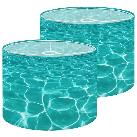 Lampshades 2 Pack Swimming Pool Water Surface 13"x13"x10" Light Shade for Table Lamps Floor Lamps Drum Lamp Shades Lampshade Replacement Easy Assembly