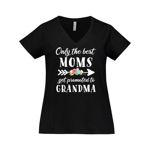 Inktastic Only the Best Moms Get Promoted to Grandma Women's Plus Size V-Neck T-Shirt