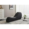 thumbnail image 5 of Bowery Hill Modern Faux Leather Yoga Relaxing Chaise in Black, 5 of 10