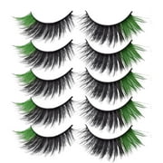 ZTTD Eye Tail Color Synthetic Fiber Eye Lashes Five Pairs Of False Eyelashes Stage Makeup Exaggerated Effect