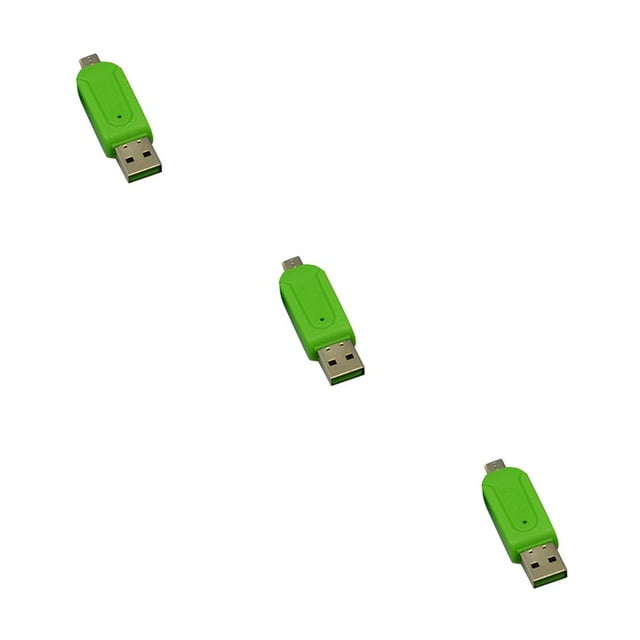 jesticaly Mini USB 2.0 Memory Card Adapter Cellphone Camera TF Mini SDHC Memory Card for Micro USB OTG Card Reader Adapter Green 3Set