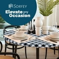 thumbnail image 6 of Sorfey Round Picnic Table Cover Checkered Fitted Tablecloth, Burgundy 54" x 54", 6 of 9