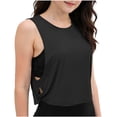 thumbnail image 6 of MHOSTAFH Girls Athletic Tank Tops Solid Color Sleeveless Shirts Summer Workout Tennis Yoga Running Tops, 6 of 9