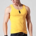 thumbnail image 4 of Charmgo Tank Tops Men, Men's High Elastic Cotton Youth Slim Fit Summer Autumn Middle and Old Age Undershirts Cotton Sling Sleeveless Shirts for Men, Plain Tshirts for Men, Vest for Men Yellow XXXL, 4 of 4