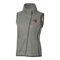 thumbnail image 2 of Women's Cutter & Buck Heather Gray Western Kentucky Hilltoppers Mainsail Sweater-Knit Full-Zip Vest, 2 of 3