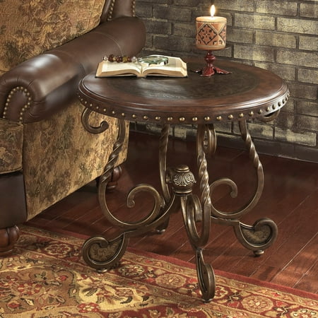 Signature Design by Ashley Rafferty Round End Table  Brown