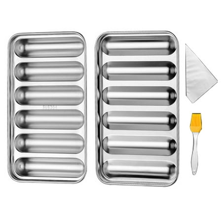 

TRINGKY 6 Cavity Stainless Steel Sausage Mold for Homemade Hot Dogs Non-Stick DIY Hot Dog Mold for Oven Steamer Easy to Clean