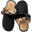 Black Leopard, variant on Ecetana Women's Leopard Print Fuzzy Slippers Non-Slip Faux Fur Slip On House Shoes with Memory Foam