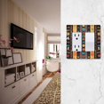 thumbnail image 5 of Yayeee Rocker Switch Wall Plate 2-Gang 4.7"x4.6" Home Decorative Outlet Cover, Orange Geometric, 5 of 6