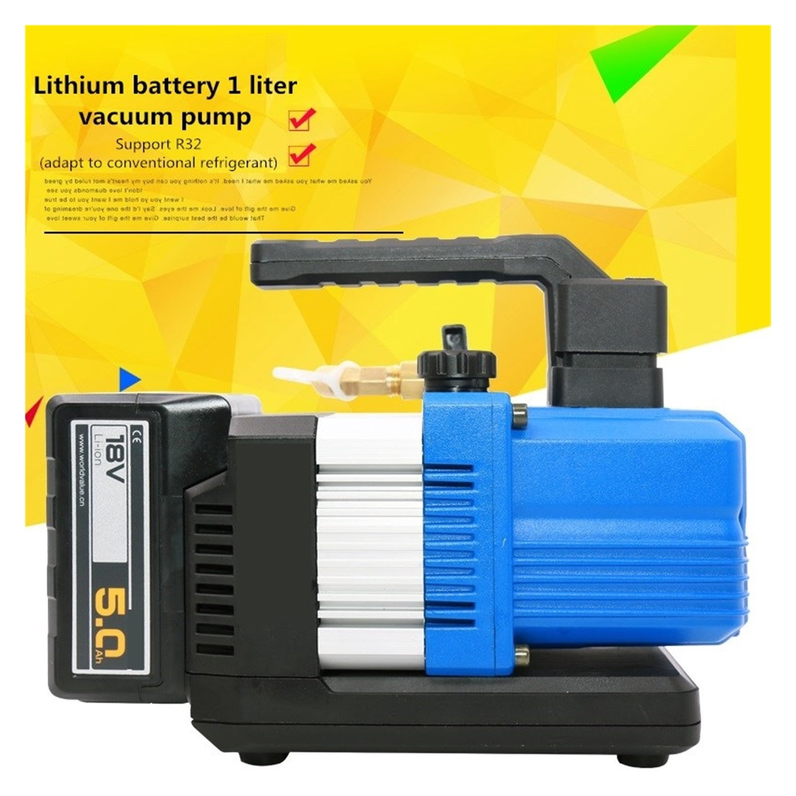 180W 18V VRP-2DLi Vacuum Pump Brushless DC Lithium Battery Vacuum Pump Air Extractor Refrigeration Air Conditioner R32