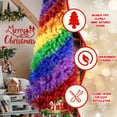 thumbnail image 4 of 6ft Rainbow Spiral Christmas Tree, 1248 Branch Tips, Colorful PVC Artificial Holiday Tree with Unique Spiral Design, Full & Lush Shape, Sturdy Metal Stand for Indoor Christmas Decoration, 4 of 8