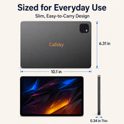 Callsky Tablet 10.1 Octa-core Processor Android 15 Tablet with 12GB RAM 192GB ROM (Expand to 2TB) 1280x800 IPS HD Display 6000mAh WiFi 6/BT 5.4 Deepgray