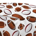 thumbnail image 3 of American Football Pouf Cover with Zipper, Classic Design Rugby Balls in Cartoon Style Sports Competition, Soft Decorative Fabric Unstuffed Case, 30" W X 17.3" L, Caramel Ruby White, by Ambesonne, 3 of 5