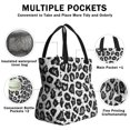 thumbnail image 3 of Black Leopard Pattern Drawstring Lunch Bag Women - Drawstring Lunch Bag Insulated for Work Office - Stain-Resistant Large Lunchbags for Women with Multi-Pockets, 3 of 6