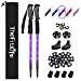 thumbnail image 3 of TheFitLife Bâtons de Randonnée Nordiques - 2 Packs avec Antichoc et Système de Verrouillage Rapide, Télescopique, Pliable, Ultraléger pour la Randonnée, le Camping, l'Alpinisme, la Randonnée, la Marche, le Trekking (Violet), 3 of 10