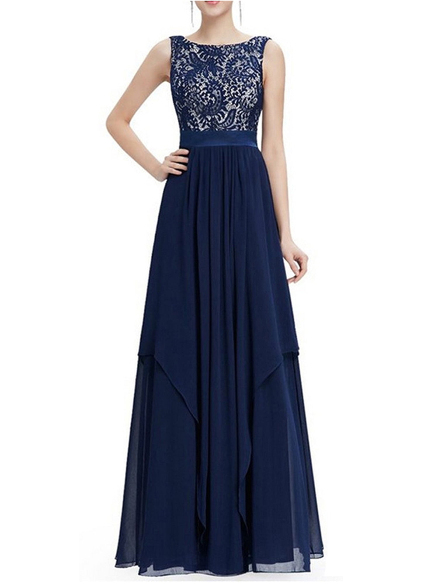 Women Long Formal Evening Prom Party Bridesmaid Chiffon Ball Gown Cocktail Dress