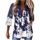 thumbnail image 1 of Mujeres Impreso Manga Larga Sin Mangas Carrera Blusas Cárdigan Tops Pompotops qwe20349, 1 of 5