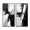 thumbnail image 2 of Designart "Finding Equilibrium Minimal Black and White Art I" Abstract Painting Framed Wall Art Set Of 2 - Modern Black Gallery Wall Frame Set For Home Decor, 2 of 6