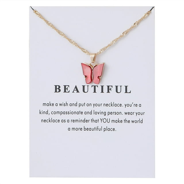 Dpityserensio Sweet Necklace Acrylic Color Clavicle Chain Necklace
