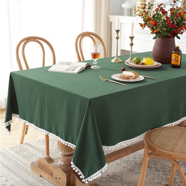 Mantel lavable de algodón rojo navideño, mantel para boda, fiesta, comedor, banquete, decoración navideña de Año Nuevo, decoración de mesa para el hogar