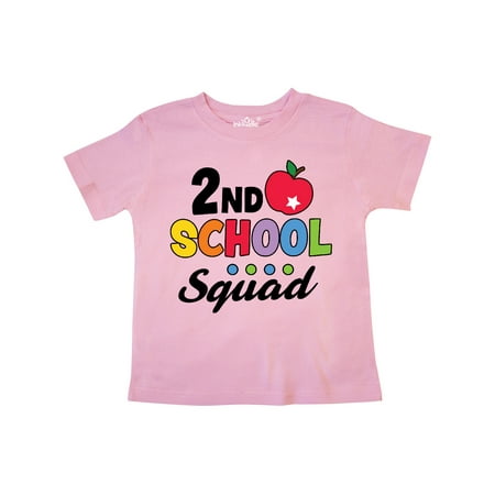 

Inktastic 2nd Grade School Squad with Apple and Star Gift Toddler Boy or Toddler Girl T-Shirt