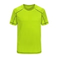 thumbnail image 2 of Raenseen Mens Swim Shirts Rash Guard Shirt T-Shirt UPF 50+ Muscle Gym Tee Short Sleeve Elastic Fluorescent Green 4XL, 2 of 8