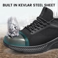 thumbnail image 2 of YHOON Safety Trainers Mens Steel Toe Cap Trainers Oil & Slip Resistant Puncture Proof Waterproof Work Shoes Industrial & Construction Safety Shoes All Black Size 7, 2 of 6