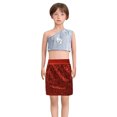 thumbnail image 1 of FAOWME Robe de Danse Enfant Jupe Portefeuille Extensible à Sequins Jupe Rouge 2-10 Ans, 1 of 4