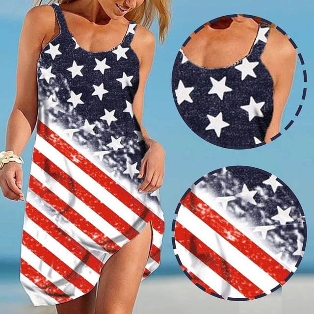 SMihono Robe d'Été pour Femmes Grande Taille Mode pour Femmes Aguichant Sans Manches Mignonne Imprimé de Dessin Animé Ourlet Ample Robe de Plage