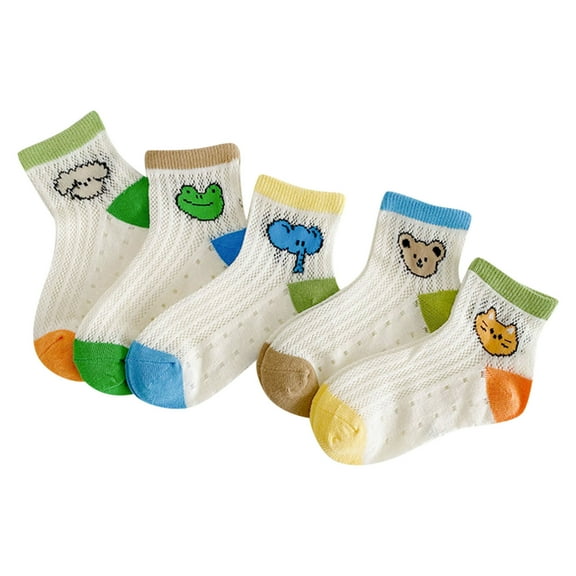 adviicd Socks for Girls Kids Socks for Girls Boys Youth Cotton Crew Athletic Seamless Socks School Uniform 5 Packs (Blue,1-3 Years)