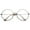 Gunmetal / Clear, variant on Classic Oversize Slim Metal Frame Clear Flat Lens Round Eyeglasses 56mm (Silver / Clear)