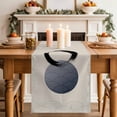 thumbnail image 2 of Table Runner 72 Inches Long for Kitchen Dining, Abstract Art Sun Dresser Scarf Farmhouse, Dining Table Decorations for Wedding/Parties, Modern Art Black Round Rustic 16 x 72 In, 2 of 8