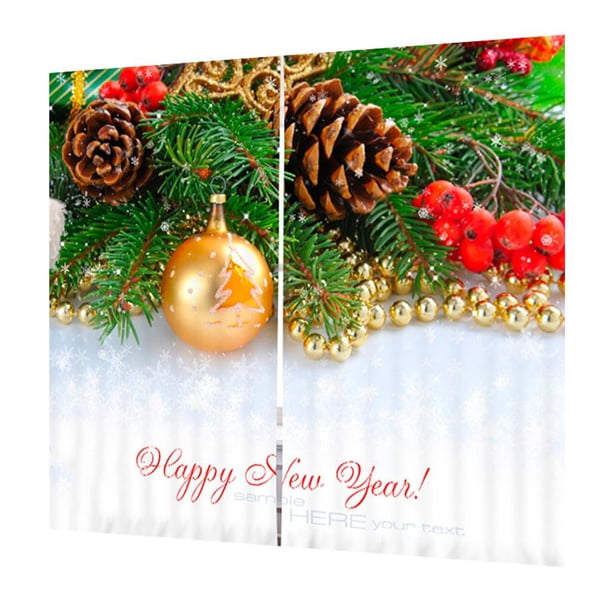 Cortina de Decoración de Navidad Impreso Ventana Soledad Cortinas decorativas navideñas